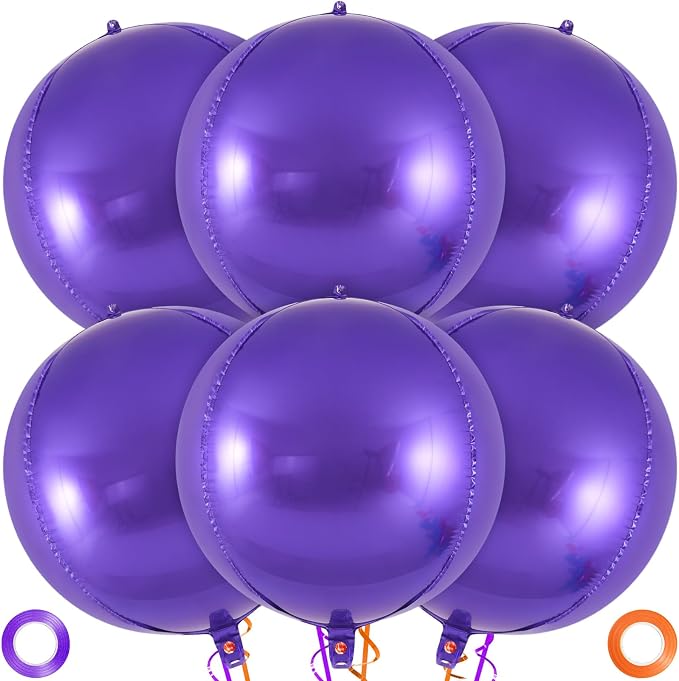 Metallic Purple Balloons, 22 Inch Large Sphere Round Balloons by AIQINHU