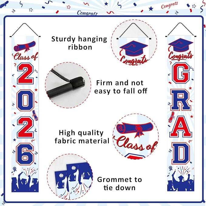 Graduation Decorations 2026 Porch Banner, Graduation Banner Class of 2026 - Image 2