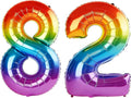 40 Inch Number 82 Balloons for 82nd Birthday Party Decorations, 0-100 Rainbow by FOBELEC