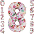 Flower Balloons 40 Inch Floral Number 8 Balloon by cocodino