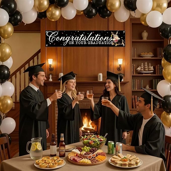 Graduation Banner Party Decorations, Congratulations on Your Graduation Hanging - Image 6