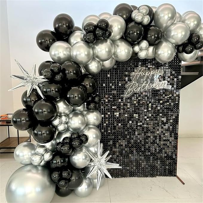 Black and Silver Balloon Garland Arch Kit - Image 3
