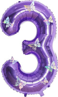 40 Inch Purple Number 3 Balloon by GLASNES