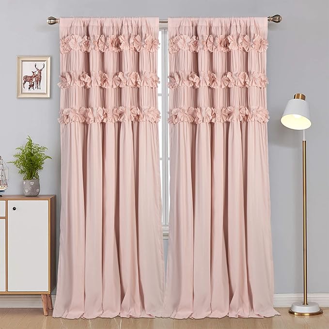 Room Darkening & Soundproof Window Curtain 52"Wx96"L | Luxurious Peach Pink by Homechoice+Decor