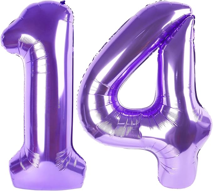 Giant Purple 14 41 Balloon Number 40 Inch, 14 41 Number Balloons Birthday by Upgesy