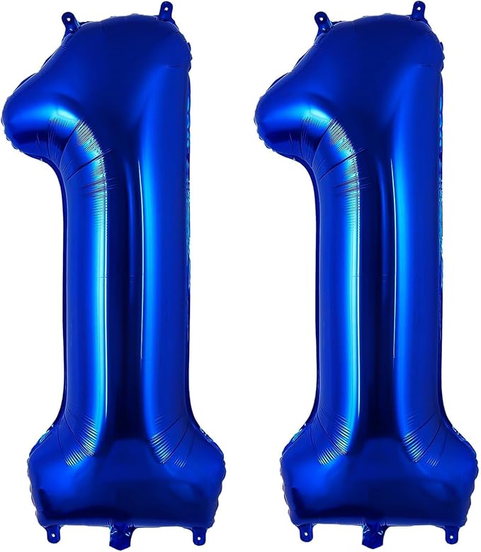 Navy Blue 11 Balloon Number, 40 Inch Number 11 Balloon Big Dark Blue Foil Mylar by BBPOOL