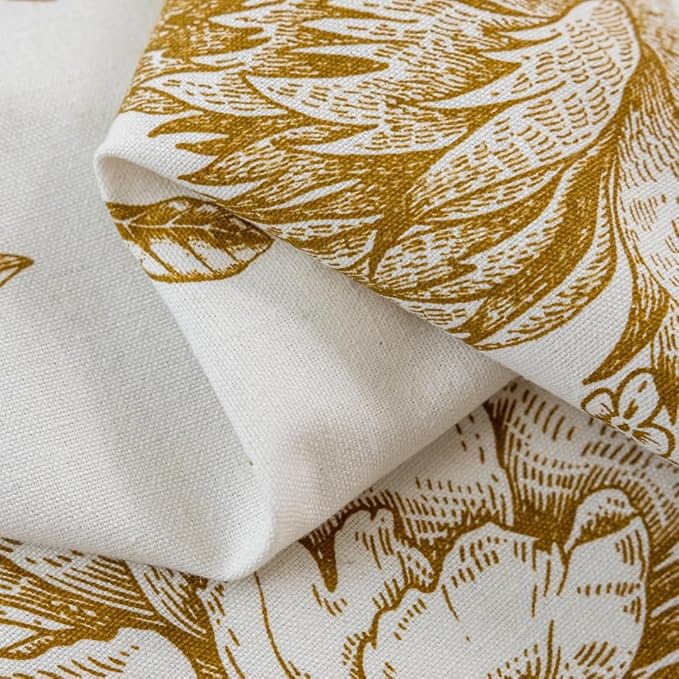 Vintage Tan Floral Curtains - Image 7