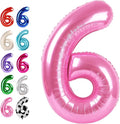 Pink Number 6 Balloon 40 inch, Balloon numbers party supplies, deco photo shoot by Upgesy