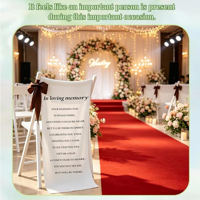 In Loving Memory Wedding Chair Sign- Memorial Reserved Seat Banner - Image 4