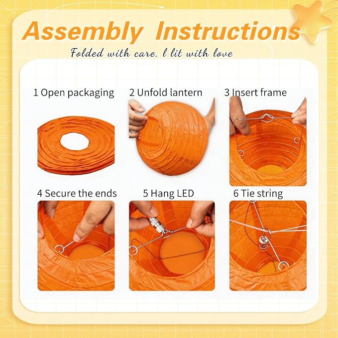 Yellow Chinese Paper Lanterns - Image 7