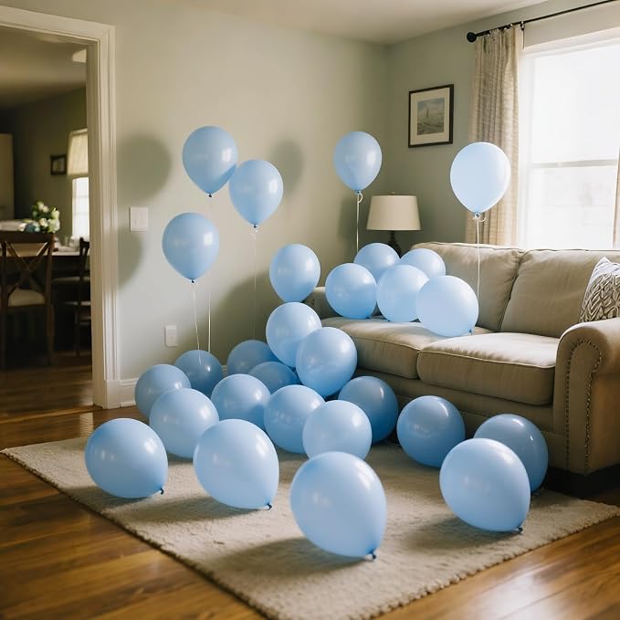 110pcs Pastel Blue Balloon 12 Inch, Pastel Blue Latex Balloons - Image 7