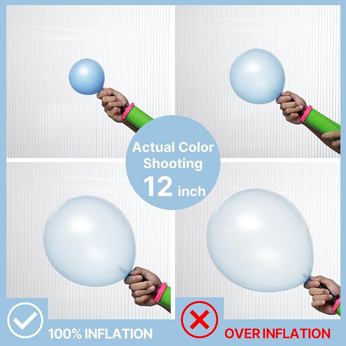 PartyWoo Pearl Light Blue Balloons 140pcs Baby Pastel Blue Color | 18 12 10 5 - Image 3