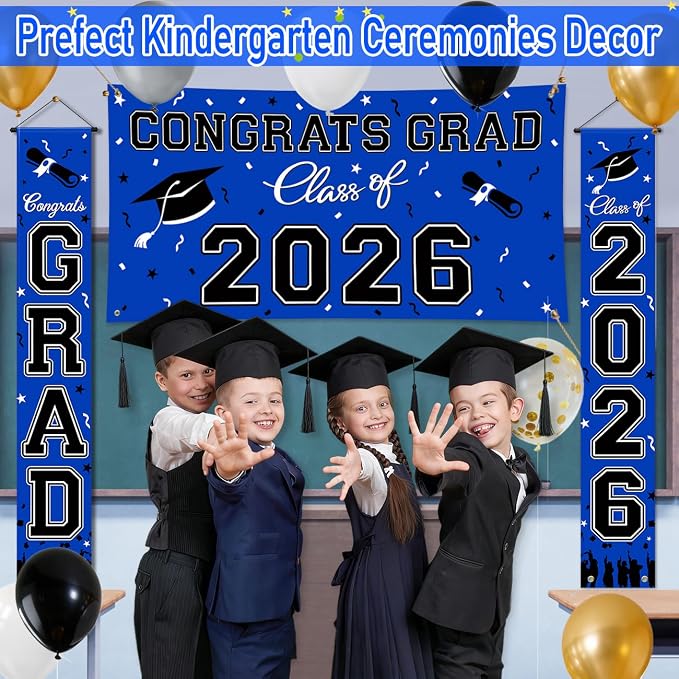 WOHOHOHO 23Pcs Graduation Decorations 2026 Set, Class of 2026 Backdrop - Image 4