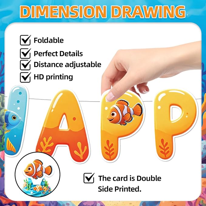 42Pack Finding Nemo Party decoration pack include Banner, Honeycomb Centerpieces - Image 4