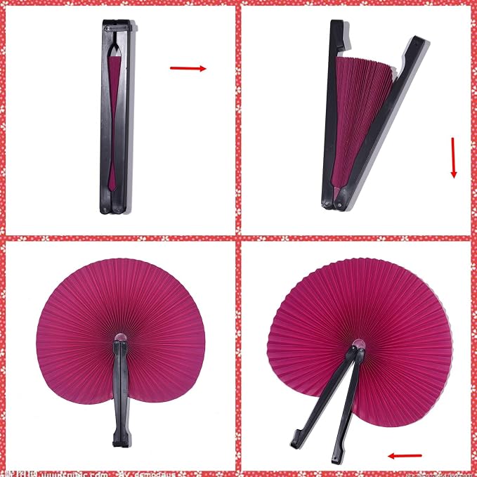 24 Pieces Multicolor Round Paper Fans | Foldable Handheld Fans - Image 6