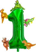 LilyZheng Large Dinosaur Balloon Number 1, 40 Inch Dark Green Foil Balloon and by LILYZHENG