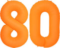 Orange Birthday Number 80 Balloon 40IN Fluorescent Orange 80 Balloon | by YOIOZAIZAI