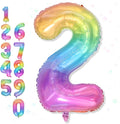 40'' 2 Balloon Number, Large Rainbow Foil Number 2 Balloons Birthday Party Decor by Froova