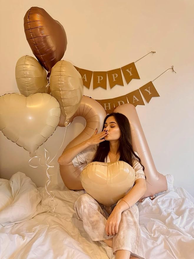 Big 40 Inch Light Brown 2 Number Balloon Birthday Decoration, 2026 Light Brown - Image 8