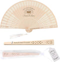 10 PCS Custom Fans Personalized Folding Fans for Line Dancing Wooden Hand Fan Wedding Favors Bulk Fans for Guests Party Event Use (Style13)