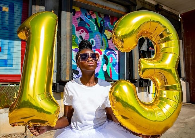 Number Balloons Gold 13 Balloon 40 inch - Image 2