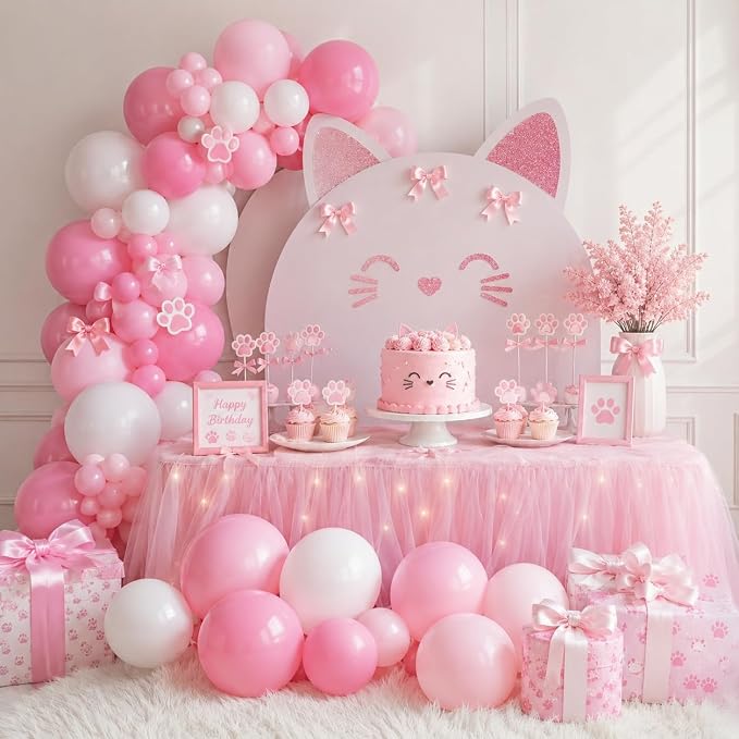 Pink and White Balloons, Baby Pink Latex Balloon - Image 6