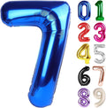 7 Balloon - Metallic Blue Birthday Number Balloons, 40 Inch Decorations | by ALPHADELTAPI