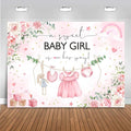 Mocsicka 7x5ft Pink Baby Shower Backdrop by Mocsicka
