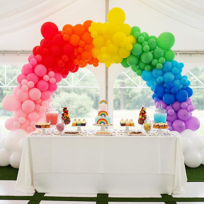 RUBFAC Rainbow Balloons 120pcs 5 Inch Colourful Latex Party Balloons - Image 6