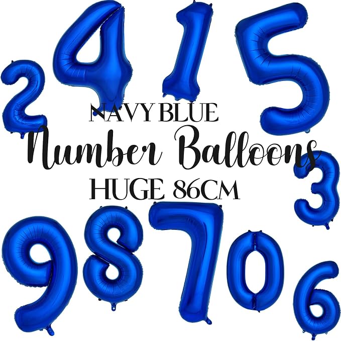 Navy Blue Number 9 Balloons 40 Inch Large Dark Blue Helium Foil Balloons - Image 4