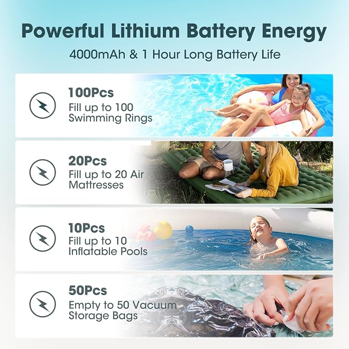 Mini Electric Air Pump for Inflatables, Ultra-Compact & Portable, Brushless - Image 5