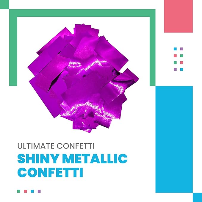 Ultimate Confetti, Fluttering Purple Mylar Shiny Foil Metallic Confetti – Rectangular Light-Weight and Slow-Falling Party Confetti for Cannon and Launcher use – Best for Celebrations - 1 lb, 16 oz