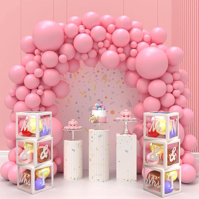 keonsatrz Transparent Wedding Balloon Boxes 3PCS Custom Name White Mr and Mrs - Image 2