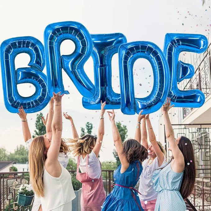 Blue Bride Balloons 40 Inch Wedding Letter Balloon Bride To Be Balloons - Image 4
