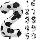 Cow Print Number Balloons, Large Foil Number 2 Balloon 40 Inch Cow Balloon by Yeodong