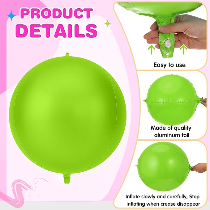 Jenaai 30 Set Round Foil Balloons Bulk 22 Inch 4d Metallic Giant Balloons Set - Image 5