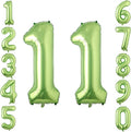 Light Green Number 11 Balloon 40 Inch, Glossy Foil Twin Digit Party Supplies | by Unknown