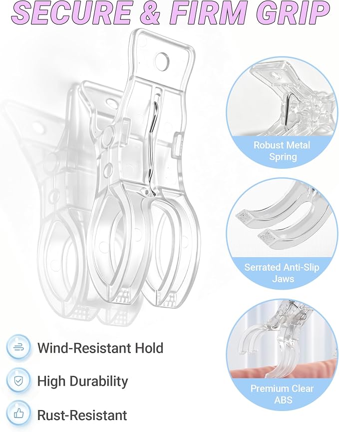 10 Pack Balloon Arch Clips 3.5 Inch Clear Plastic Spring Clamps Invisible - Image 3