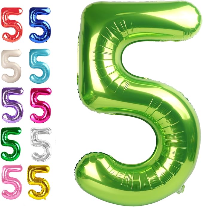 Light Green Number 5 Balloon 40 inch, Birthday Party Balloons Decorations | by Upgesy