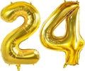 Number 24 Balloons for 24th Birthday Party Decorations, 0-100 Large No.24 for by Joycard