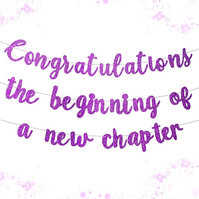Pre-Strung Congratulations Banner New Chapter & Journey Hanging Garland Glitter by Unknown