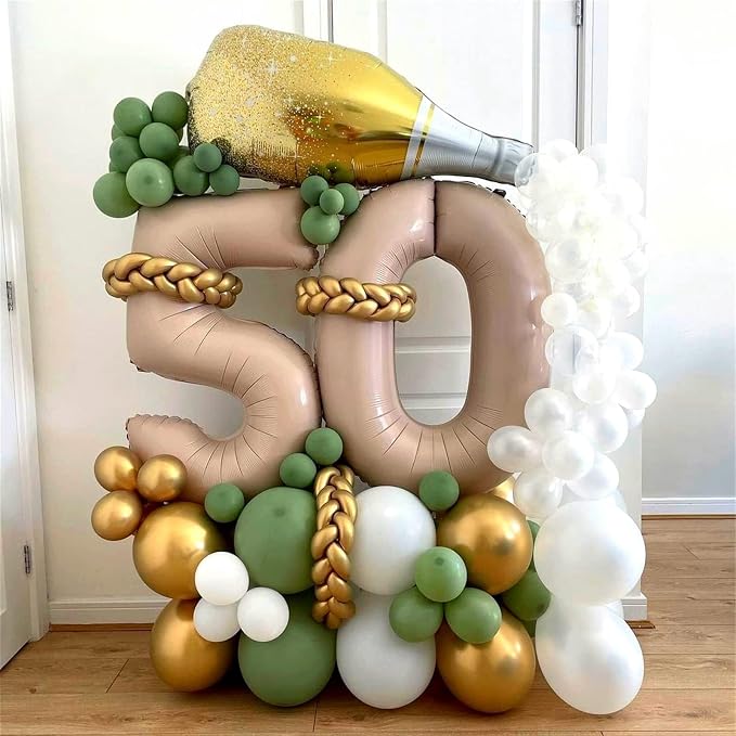 Nude 0 Balloons, 40 Inch Large Tan Foil Number Balloons Set 0-9, Self Inflating - Image 4