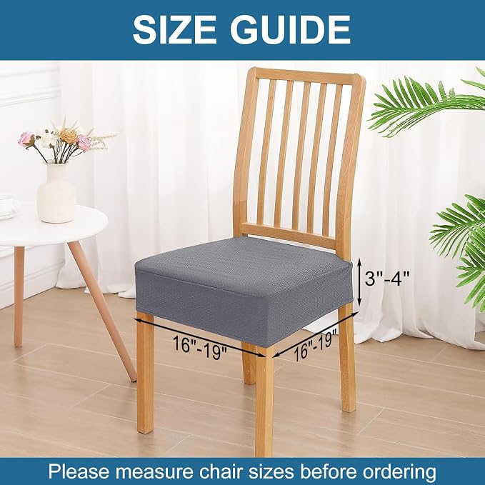 Smiry Waterproof Seat Covers for Dining Room Chairs, No Rear Covers | Stretch - Image 2