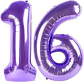 Purple Jumbo Number 16 Balloon 40 Inch, Boy Girl 16 Birthday Supplies, Foil by Upgesy