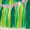 Green Gradient Tissue Paper Tassels 30pcs Streamers Party by Unknown