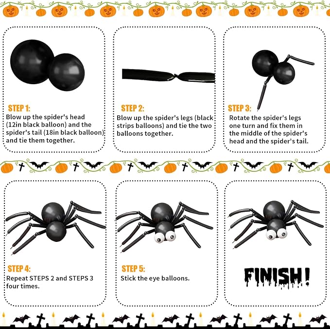 Halloween Balloon Arch Garland Kit, Big DIY Spider Balloon, Ghost Skull Foil - Image 4