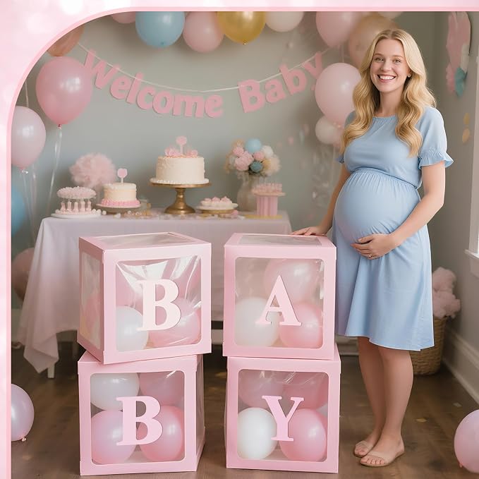 Ledido Baby Boxes with Letters for Baby Shower Decorations with 38 Balloons - Image 4