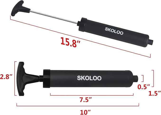 SKOLOO 10" Portable Hand Air Ball Pump Inflator Kit - Image 5
