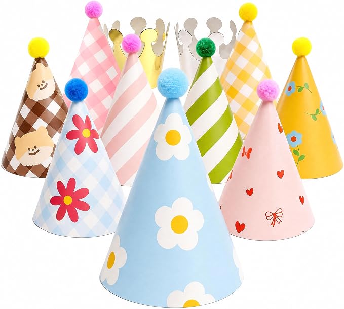 Olen Party Hats for Kids Birthday, 11 Pack Birthday Hats by Olen