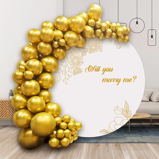 134Pcs Metallic Gold Balloons Different Sizes 5 10 12 18 Inch Chrome Gold Latex - Image 6